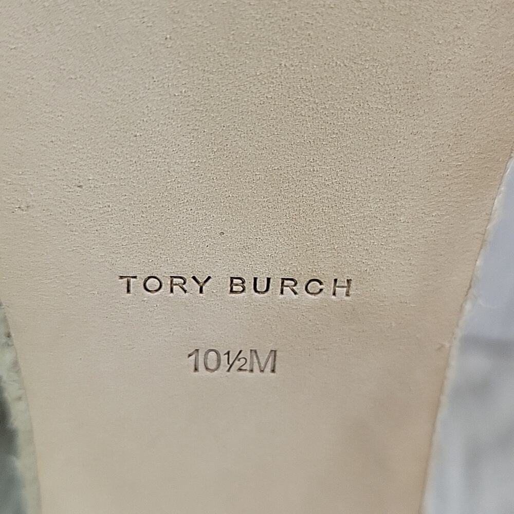 Tory Burch Basketweave Espadrille Wedge Leather Sandals Womens 10.5 NEW - Picture 8 of 15